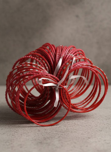 Imported Fancy Red Bangles (1 Set)