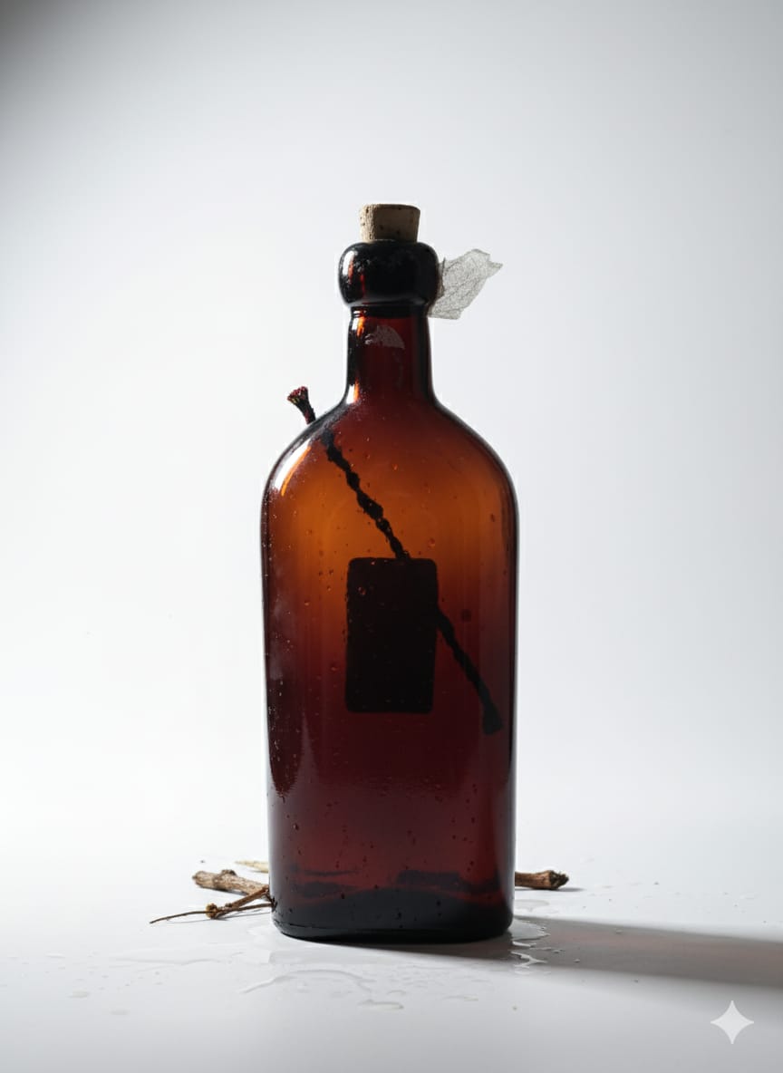 Amber Apothecary Bottle – Vintage & Rustic Glass Elixir (Copy)