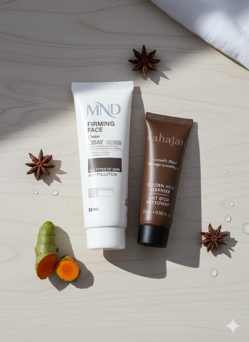 Premium Skincare Bundle – Mind Firming Face Cream 50 ml + Sahajan Golden Milk Cleanser 50 ml