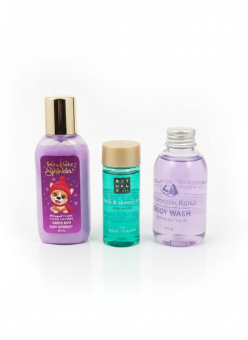 Mini Bath & Body Set – Rituals Shower Gel 30 ml + Snowflakes Sprinkle 50 ml + Predator Ridge Body Wash 60 ml