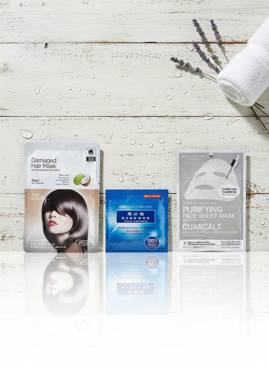 Hair & Skin Mask Bundle – Home Spa Hair Mask + Dr. Morita Hyaluronic Acid Mask + Danielle Purifying Face Sheet Mask