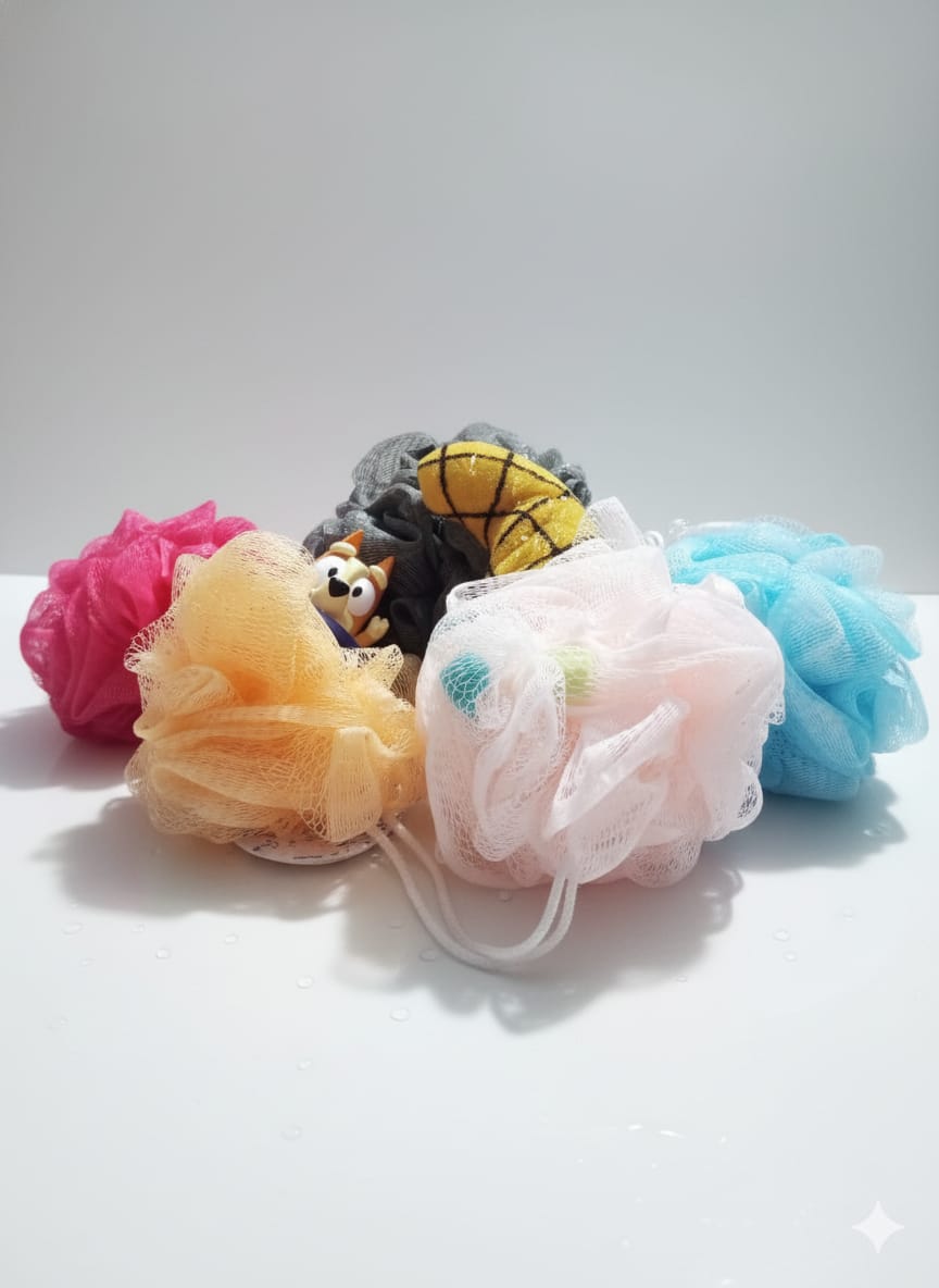 Imported Bath Body Sponge with Cute Toy – Soft, Foamy & Kid-Friendly Bath Loofah (Copy)