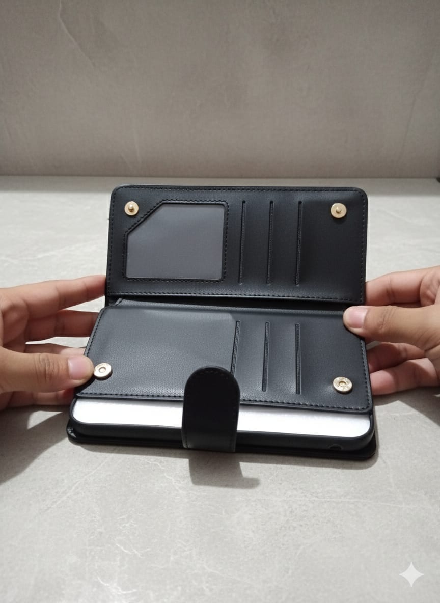 Premium Leather Phone Wallet Case – Card & Phone Holder (Copy)